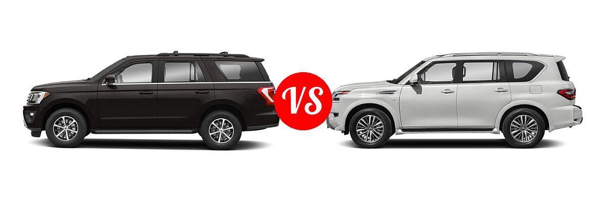 2021 Ford Expedition SUV King Ranch / Limited / XL / XLT vs. 2021 Nissan Armada SUV SL - Side Comparison