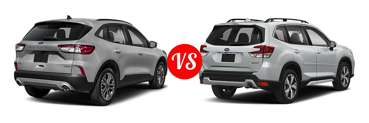 2021 Ford Escape SUV SEL vs. 2021 Subaru Forester SUV Touring - Rear Right Comparison