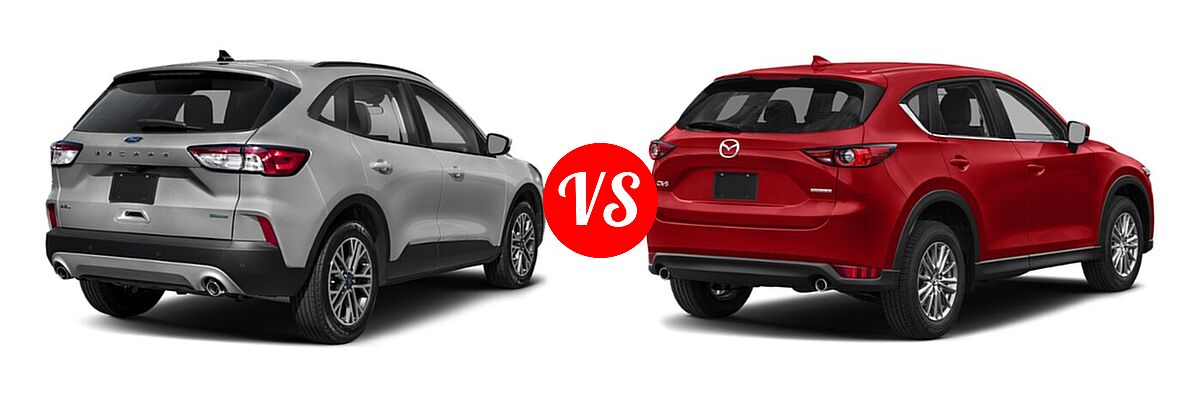 2021 Ford Escape SUV Hybrid SEL Hybrid vs. 2021 Mazda CX-5 SUV Sport - Rear Right Comparison