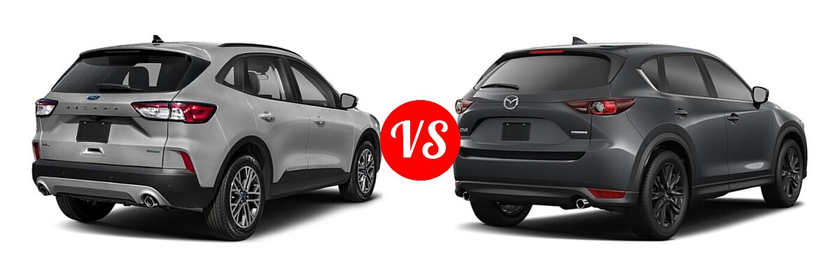 2021 Ford Escape SUV SEL vs. 2021 Mazda CX-5 SUV Carbon Edition - Rear Right Comparison