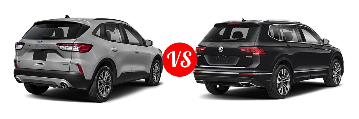 2021 Ford Escape SUV SEL vs. 2021 Volkswagen Tiguan SUV SEL Premium R-Line - Rear Right Comparison