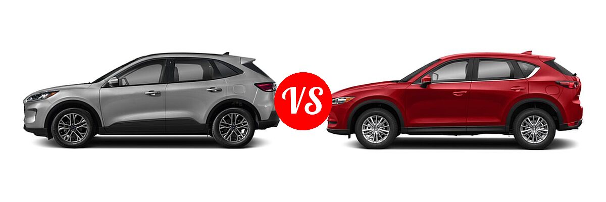 2021 Ford Escape SUV Hybrid SEL Hybrid vs. 2021 Mazda CX-5 SUV Sport - Side Comparison
