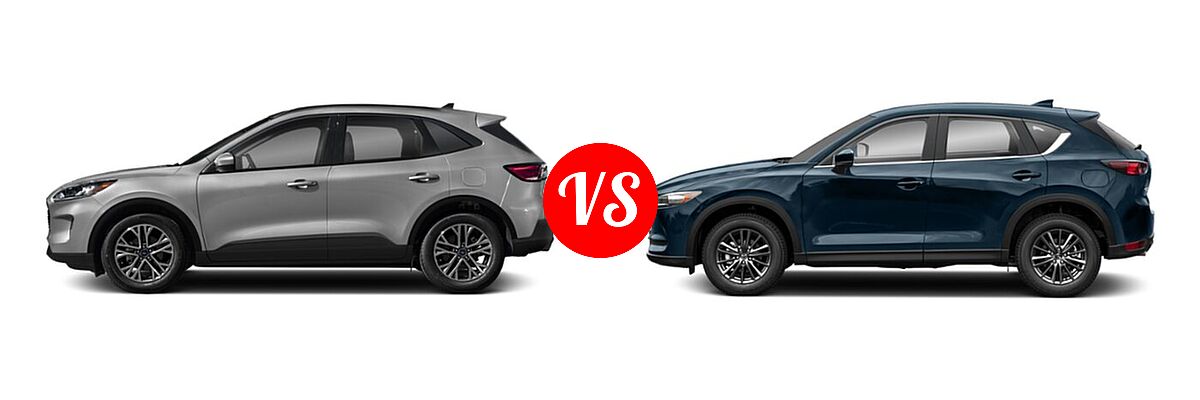 2021 Ford Escape SUV Hybrid SEL Hybrid vs. 2021 Mazda CX-5 SUV Touring - Side Comparison