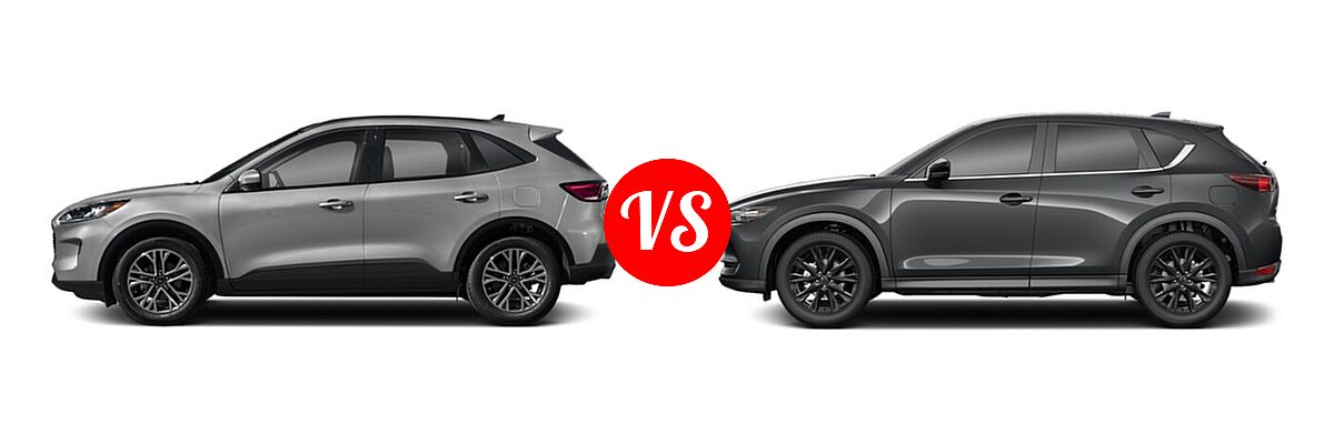 2021 Ford Escape SUV Hybrid SEL Hybrid vs. 2021 Mazda CX-5 SUV Carbon Edition - Side Comparison