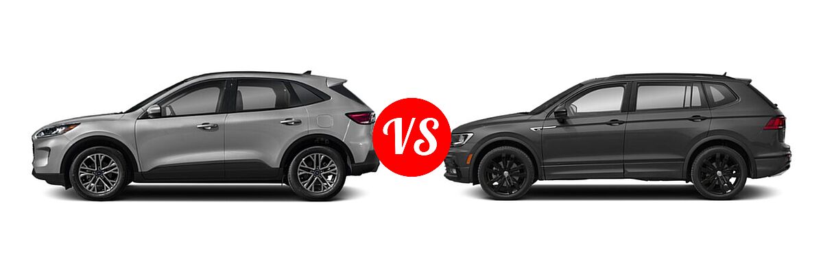 2021 Ford Escape SUV SEL vs. 2021 Volkswagen Tiguan SUV SE R-Line Black - Side Comparison