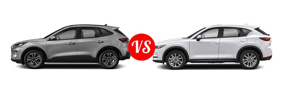 2021 Ford Escape SUV Hybrid SEL Hybrid vs. 2021 Mazda CX-5 SUV Grand Touring Reserve - Side Comparison