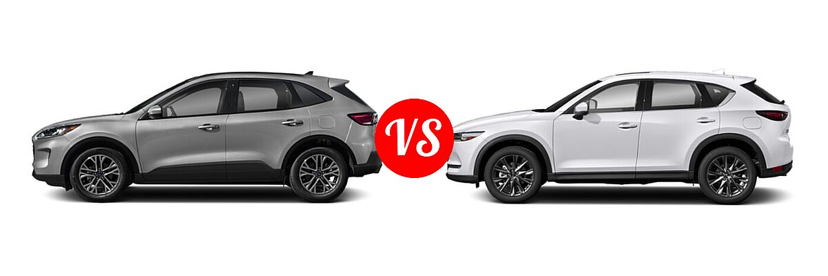 2021 Ford Escape SUV Hybrid SEL Hybrid vs. 2021 Mazda CX-5 SUV Signature - Side Comparison