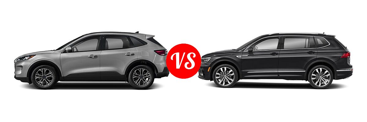 2021 Ford Escape SUV SEL vs. 2021 Volkswagen Tiguan SUV SEL Premium R-Line - Side Comparison