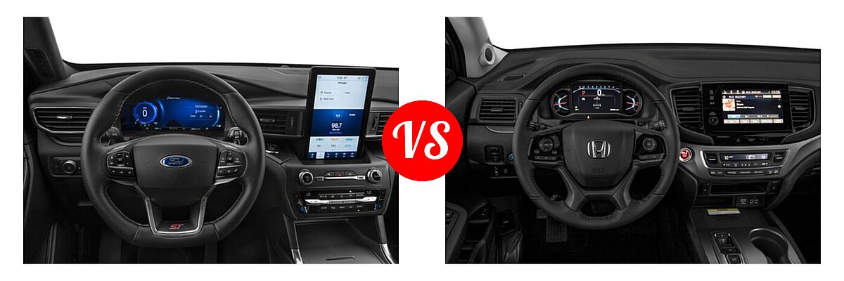 2021 Ford Explorer SUV ST vs. 2021 Honda Pilot SUV Special Edition - Dashboard Comparison