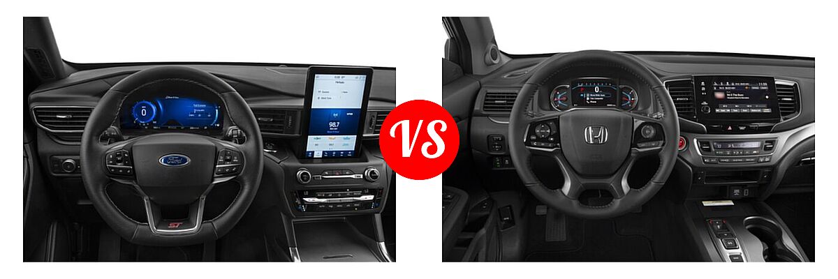2021 Ford Explorer SUV ST vs. 2021 Honda Pilot SUV Special Edition - Dashboard Comparison