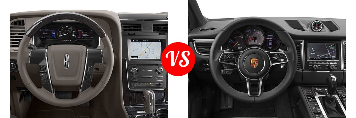 2017 Lincoln Navigator SUV Reserve / Select vs. 2017 Porsche Macan SUV GTS / S / Turbo - Dashboard Comparison