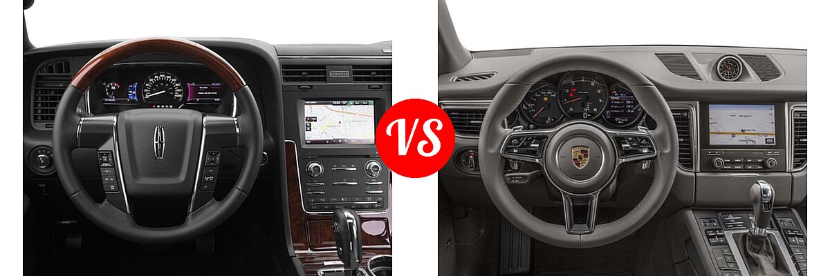 2017 Lincoln Navigator SUV Reserve / Select vs. 2017 Porsche Macan SUV AWD - Dashboard Comparison