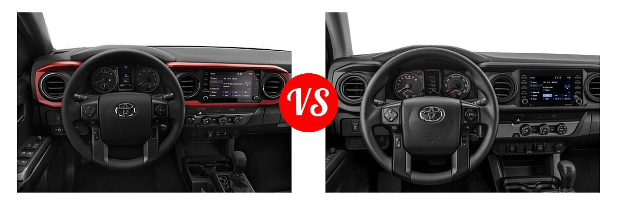 2021 Toyota Tacoma 2WD Pickup TRD Sport vs. 2022 Toyota Tacoma Pickup SR - Dashboard Comparison
