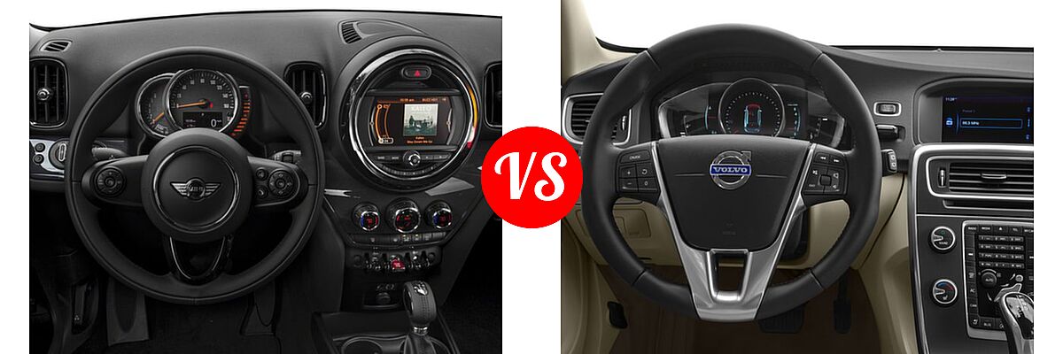 2017 MINI Countryman Wagon Cooper vs. 2017 Volvo V60 Wagon Platinum / Premier / T5 AWD - Dashboard Comparison