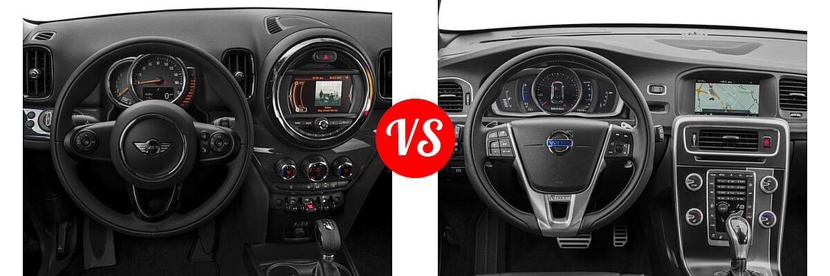 2017 MINI Countryman Wagon Cooper vs. 2017 Volvo V60 Wagon Dynamic / R-Design Platinum - Dashboard Comparison