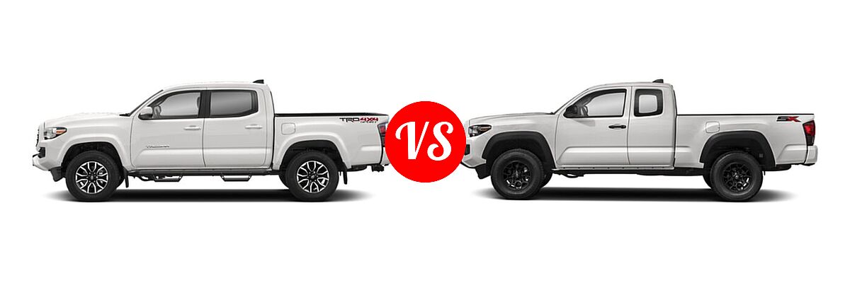 2021 Toyota Tacoma 2WD Pickup TRD Sport vs. 2022 Toyota Tacoma Pickup SR - Side Comparison