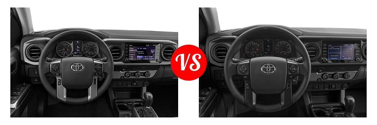 2021 Toyota Tacoma 2WD Pickup SR5 vs. 2022 Toyota Tacoma Pickup Limited / SR - Dashboard Comparison