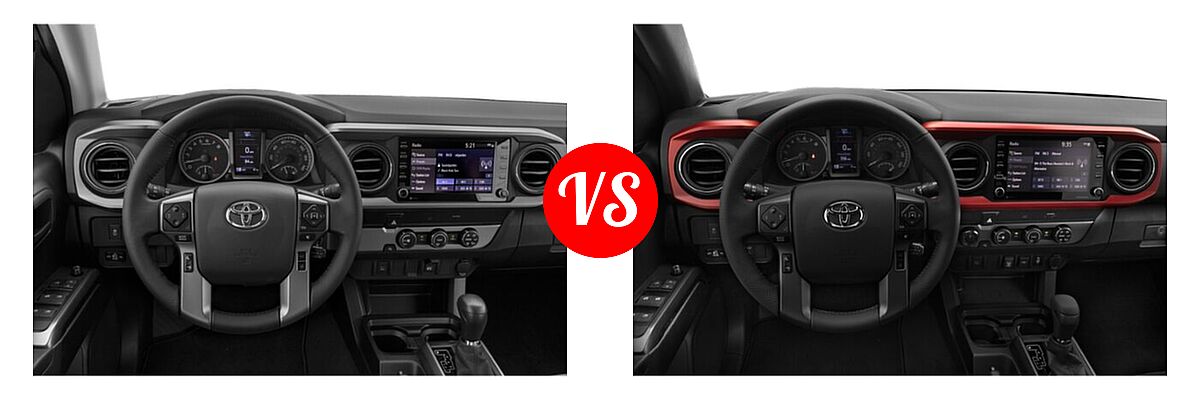 2021 Toyota Tacoma 2WD Pickup SR5 vs. 2022 Toyota Tacoma Pickup TRD Sport - Dashboard Comparison