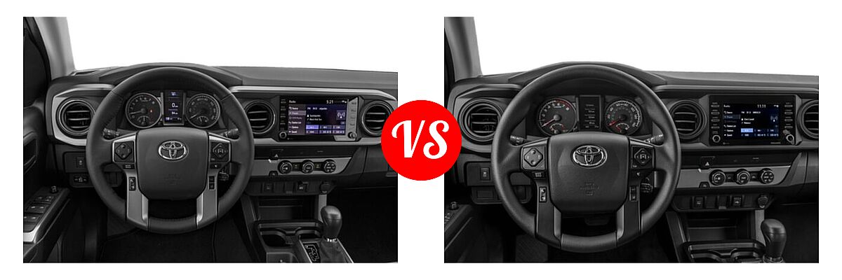 2021 Toyota Tacoma 2WD Pickup SR5 vs. 2022 Toyota Tacoma Pickup SR - Dashboard Comparison