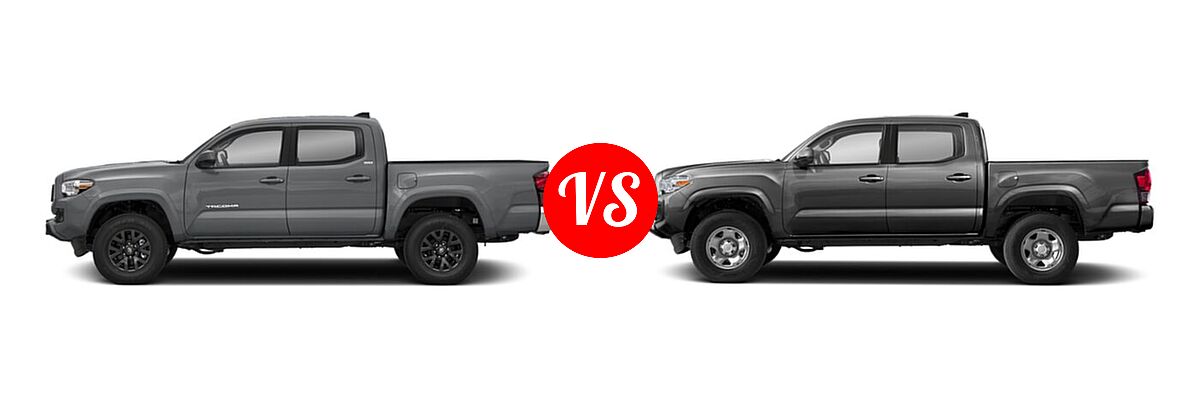 2021 Toyota Tacoma 2WD Pickup SR5 vs. 2022 Toyota Tacoma Pickup Limited / SR - Side Comparison