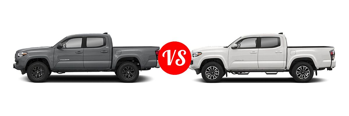 2021 Toyota Tacoma 2WD Pickup SR5 vs. 2022 Toyota Tacoma Pickup TRD Sport - Side Comparison