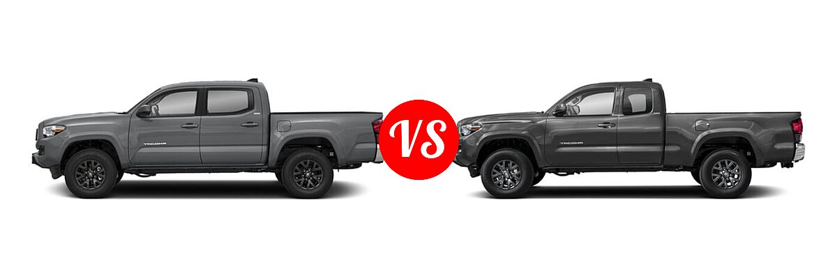 2021 Toyota Tacoma 2WD Pickup SR5 vs. 2022 Toyota Tacoma Pickup SR / SR5 / TRD Sport - Side Comparison
