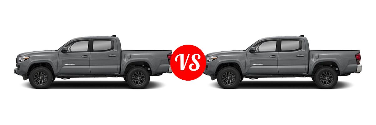 2021 Toyota Tacoma 2WD Pickup SR5 vs. 2022 Toyota Tacoma Pickup SR5 - Side Comparison