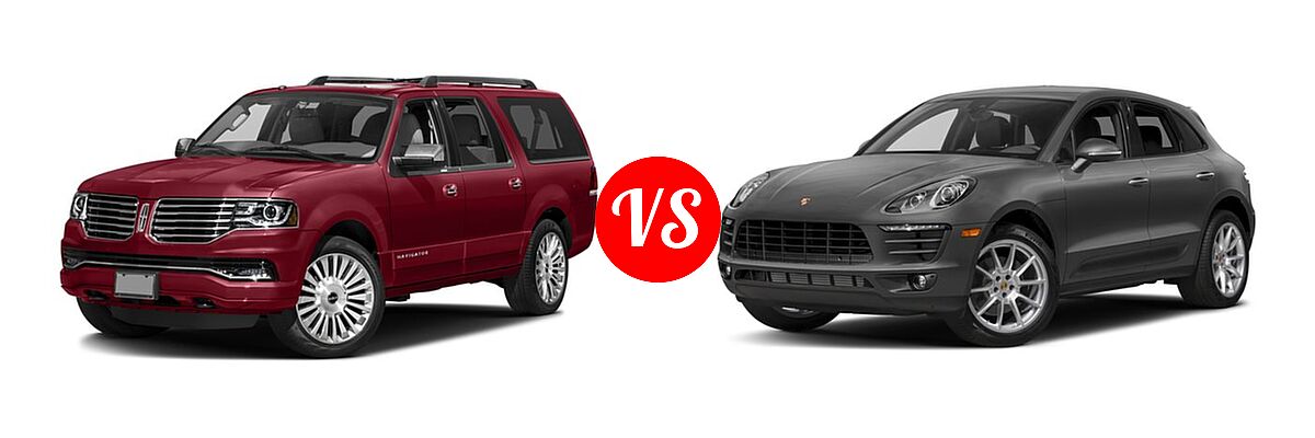 2017 Lincoln Navigator SUV Reserve / Select vs. 2017 Porsche Macan SUV AWD - Front Left Comparison