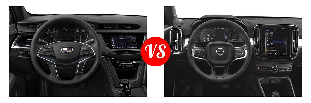 2021 Cadillac XT5 SUV AWD Luxury / AWD Premium Luxury / FWD Premium Luxury vs. 2019 Volvo XC40 SUV Momentum / R-Design - Dashboard Comparison