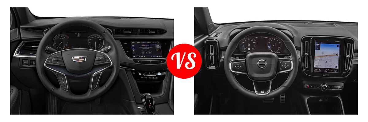 2021 Cadillac XT5 SUV AWD Luxury / AWD Premium Luxury / FWD Premium Luxury vs. 2019 Volvo XC40 SUV R-Design - Dashboard Comparison