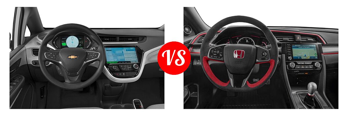 2021 Chevrolet Bolt EV Hatchback Electric LT vs. 2021 Honda Civic Type R Hatchback Limited Edition - Dashboard Comparison
