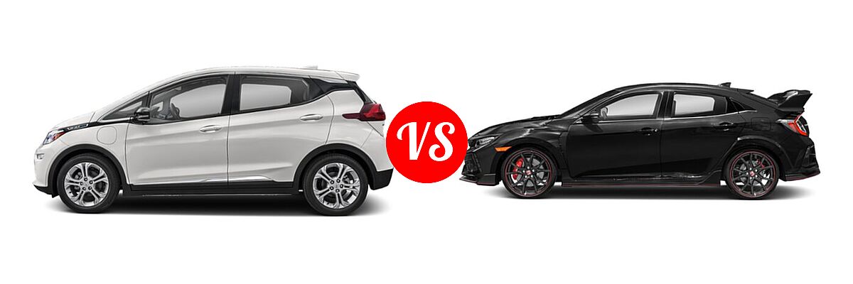2021 Chevrolet Bolt EV Hatchback Electric LT vs. 2021 Honda Civic Type R Hatchback Touring - Side Comparison