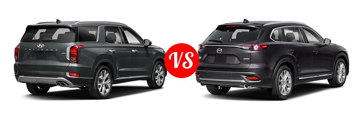 2021 Hyundai Palisade SUV Calligraphy / SE / SEL vs. 2021 Mazda CX-9 SUV Signature - Rear Right Comparison