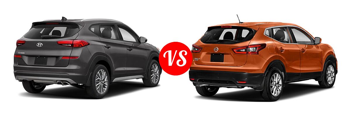 2021 Hyundai Tucson SUV SEL vs. 2021 Nissan Rogue Sport SUV S / SV - Rear Right Comparison