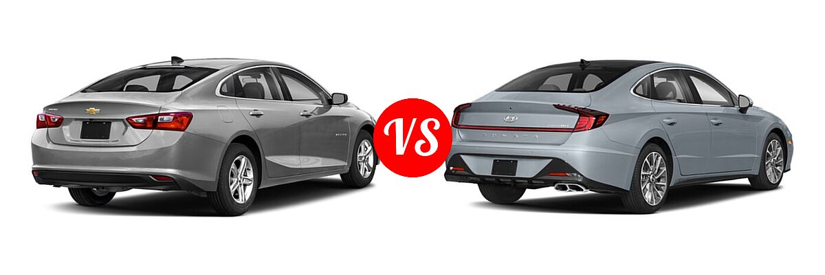 2021 Chevrolet Malibu Sedan LS vs. 2021 Hyundai Sonata Sedan Limited - Rear Right Comparison