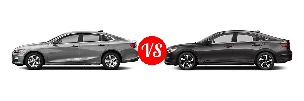 2021 Chevrolet Malibu Sedan LS vs. 2021 Honda Insight Sedan Hybrid LX - Side Comparison