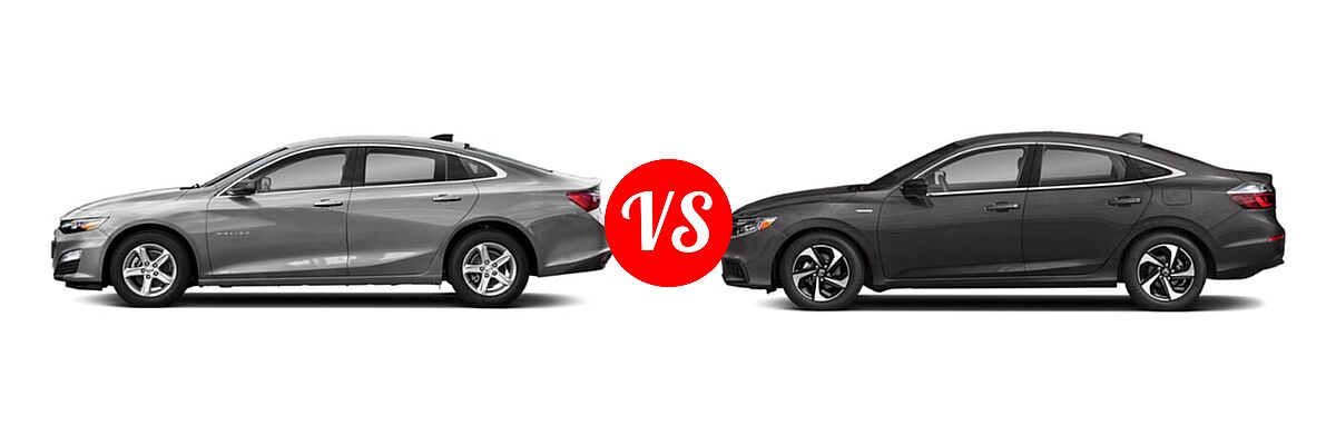 2021 Chevrolet Malibu Sedan LS vs. 2021 Honda Insight Sedan Hybrid EX - Side Comparison