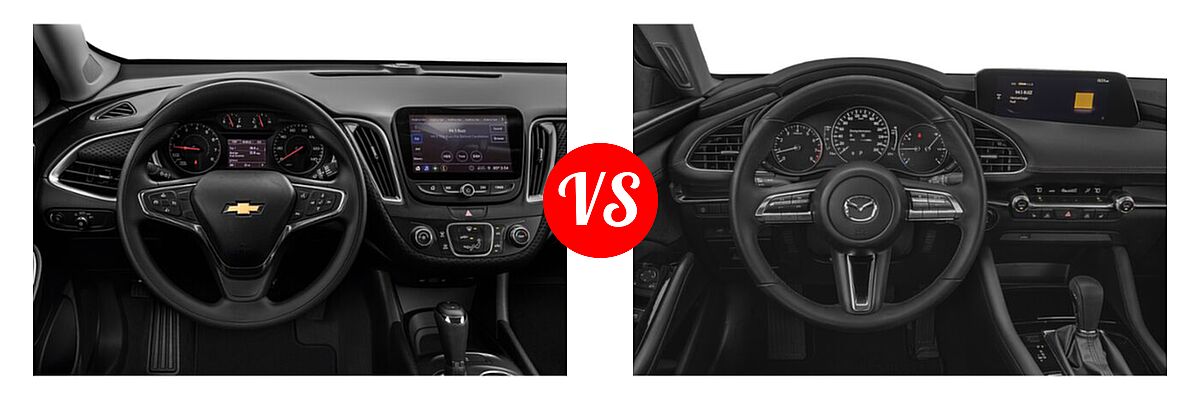 2021 Chevrolet Malibu Sedan LS vs. 2021 Mazda 2 Sedan Premium - Dashboard Comparison
