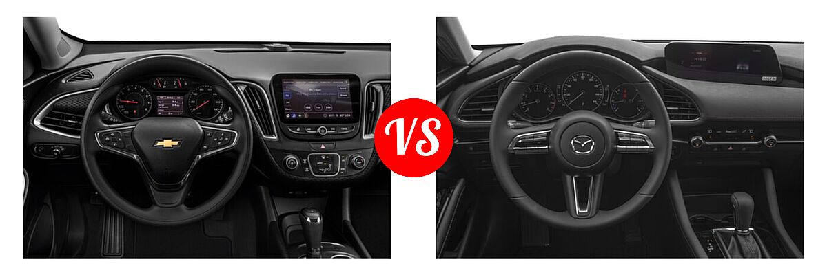 2021 Chevrolet Malibu Sedan LS vs. 2021 Mazda 2 Sedan Select - Dashboard Comparison