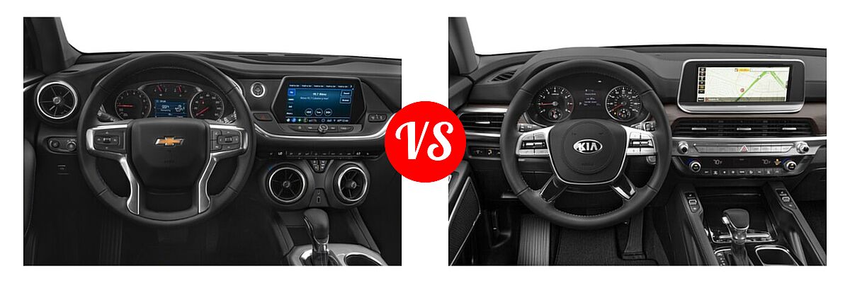 2021 Chevrolet Blazer SUV L / LT / Premier / RS vs. 2021 Kia Telluride SUV EX / LX - Dashboard Comparison