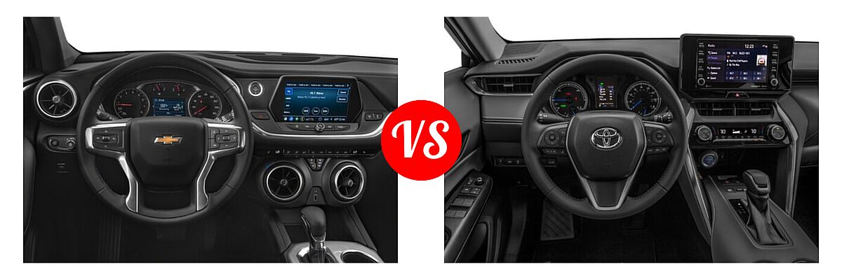 2021 Chevrolet Blazer SUV L / LT / Premier / RS vs. 2021 Toyota Venza SUV LE - Dashboard Comparison