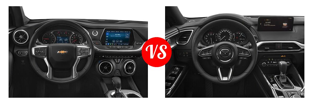 2021 Chevrolet Blazer SUV L / LT / Premier / RS vs. 2021 Mazda CX-9 SUV Grand Touring - Dashboard Comparison