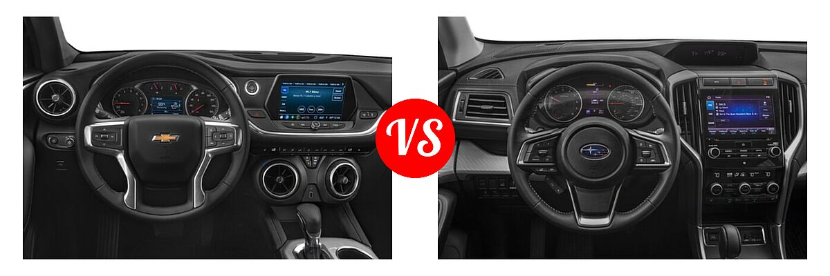 2021 Chevrolet Blazer SUV L / LT / Premier / RS vs. 2021 Subaru Ascent SUV 8-Passenger - Dashboard Comparison