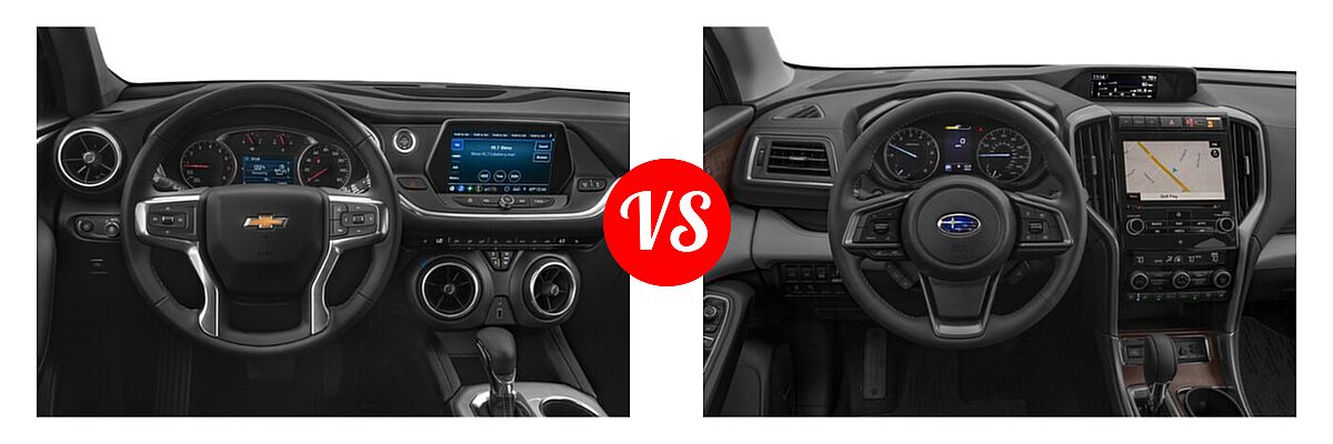 2021 Chevrolet Blazer SUV L / LT / Premier / RS vs. 2021 Subaru Ascent SUV Touring - Dashboard Comparison
