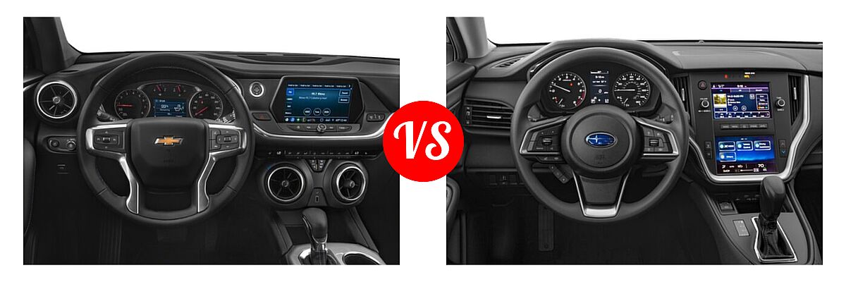 2021 Chevrolet Blazer SUV L / LT / Premier / RS vs. 2021 Subaru Outback SUV CVT - Dashboard Comparison