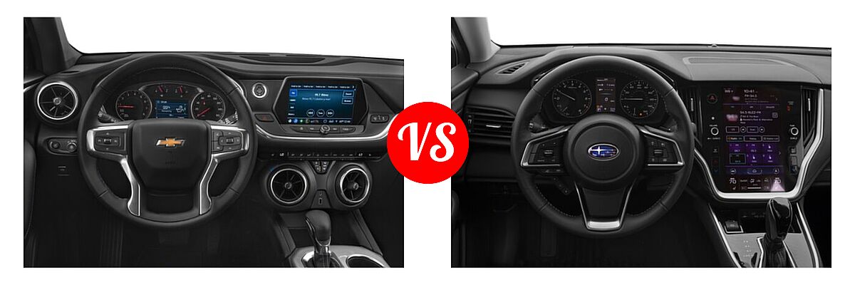 2021 Chevrolet Blazer SUV L / LT / Premier / RS vs. 2021 Subaru Outback SUV Premium - Dashboard Comparison