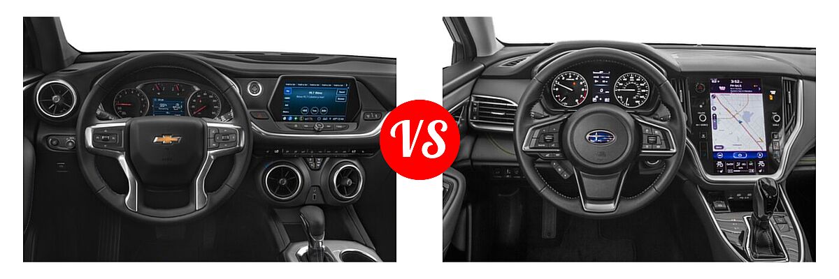 2021 Chevrolet Blazer SUV L / LT / Premier / RS vs. 2021 Subaru Outback SUV Onyx Edition XT - Dashboard Comparison