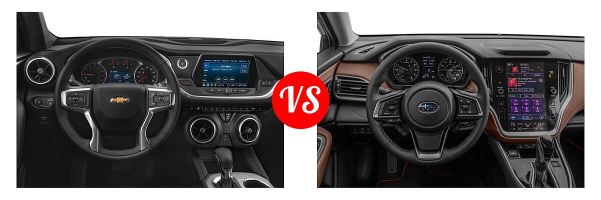 2021 Chevrolet Blazer SUV L / LT / Premier / RS vs. 2021 Subaru Outback SUV Touring - Dashboard Comparison