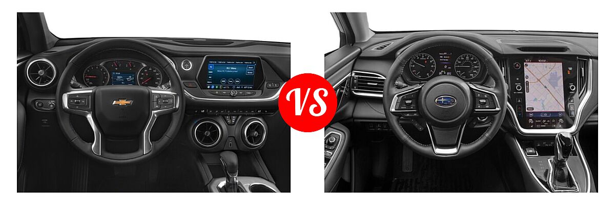 2021 Chevrolet Blazer SUV L / LT / Premier / RS vs. 2021 Subaru Outback SUV Limited XT / Touring XT - Dashboard Comparison