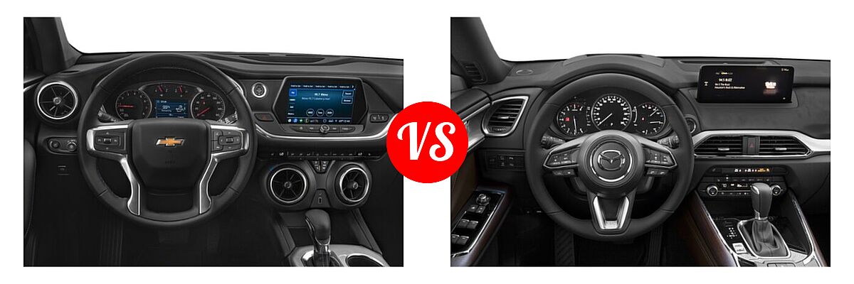 2021 Chevrolet Blazer SUV L / LT / Premier / RS vs. 2021 Mazda CX-9 SUV Signature - Dashboard Comparison